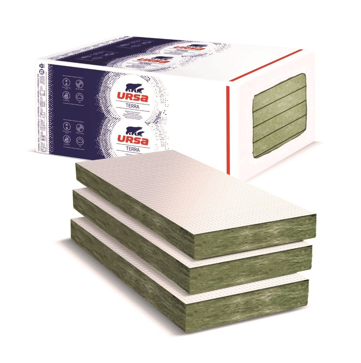 Ursa Renosoudal Laine de verre semi-rigide revêtue alu épaisseur 96 mm (4,86 m²/rouleau) - 2142464