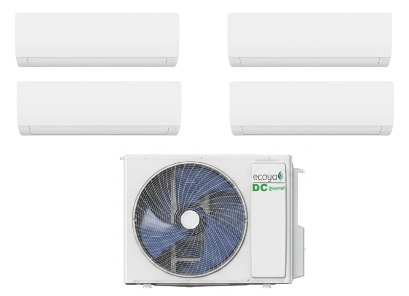 KIT PAC air/air Ecoya Pentasplit -12kW - 4 sorties