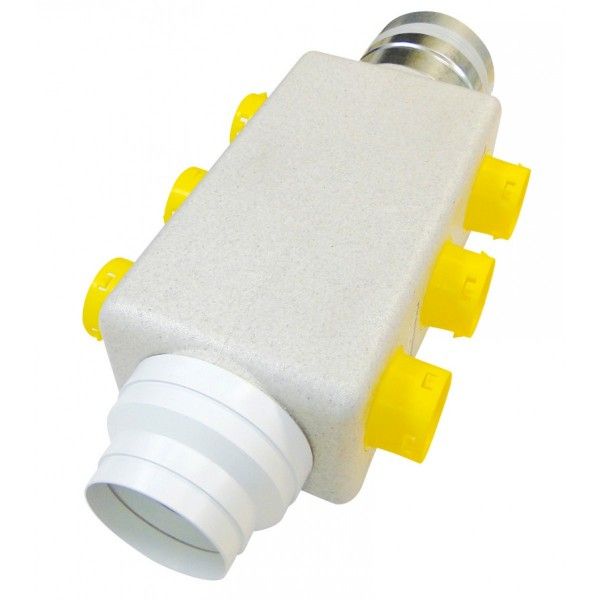 Caisson répartiteur isolé pour soufflage et reprise 1x160 et 6x80