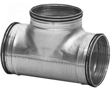 Nather Té droit 90° acier galvanisé avec joints Ø125 mm - 249553