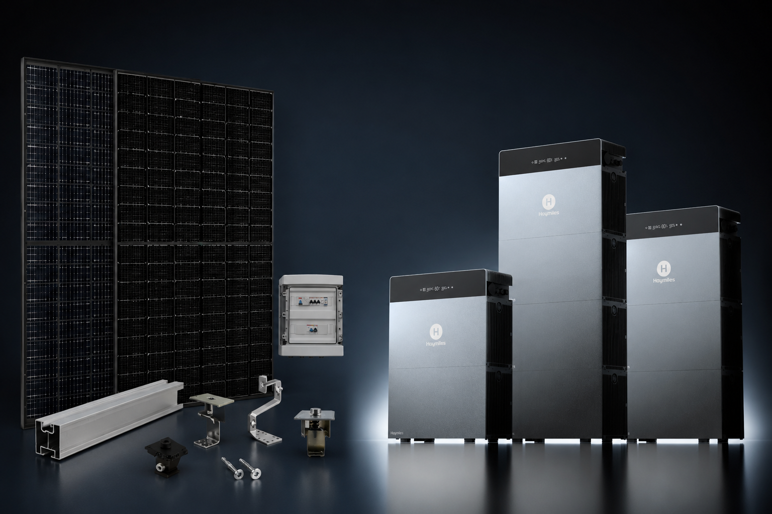 KIT Solaire Photovoltaïque All-in-One 3 kWc avec Batterie HB-4020-X 4 kWh & Kit de Fixation